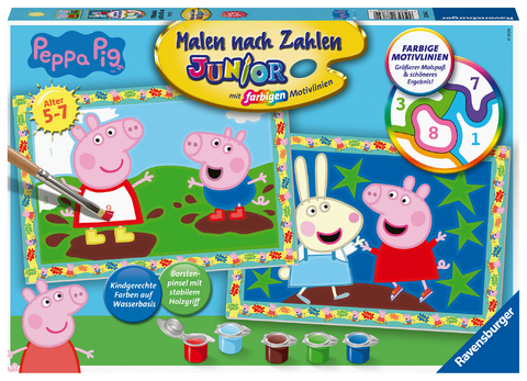 Ravensburger CreArt 28764 - Peppa Pig - Malen nach Zahlen Peppa Wutz für Kinder 5-7 Jahre