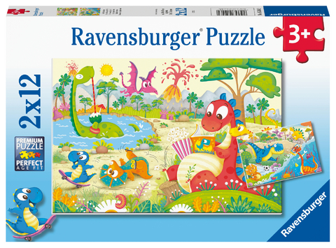 Ravensburger Kinderpuzzle - Lieblingsdinos- 2x12 Teile Puzzle für Kinder ab 3 Jahren