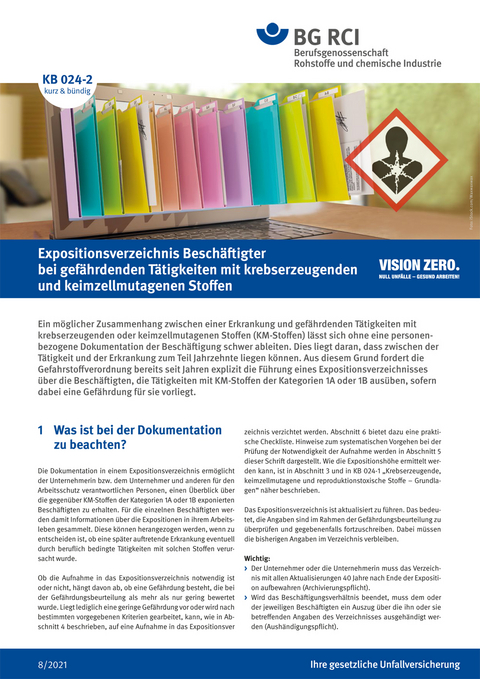 KB 024-2 Expositionsverzeichnis Beschäftigter bei gefährdenden