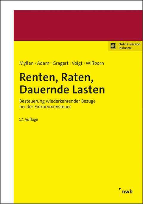 Renten, Raten, Dauernde Lasten - Michael Myßen, Steffen Adam, Katja Gragert, Nico Voigt, Antje Wißborn