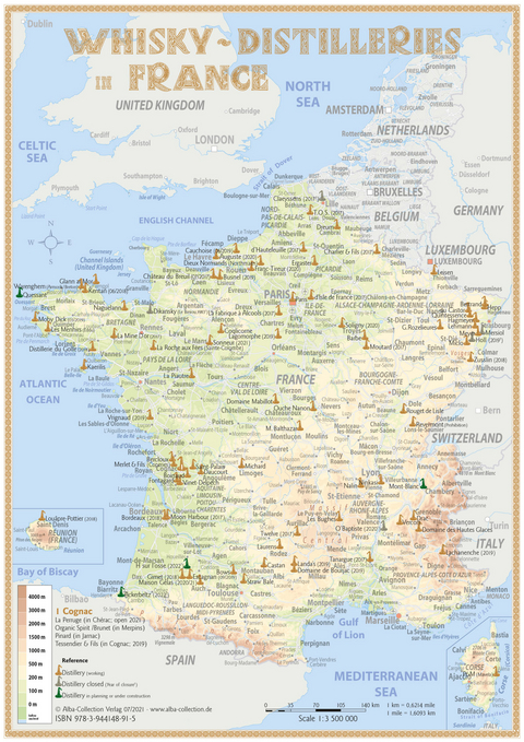 Whisky Distilleries France and BeNeLux - Tasting Map - Rüdiger Jörg Hirst