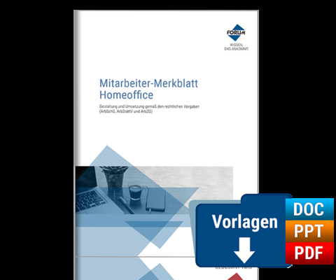 Mitarbeiter-Merkblatt Homeoffice -PREMIUM-Ausgabe