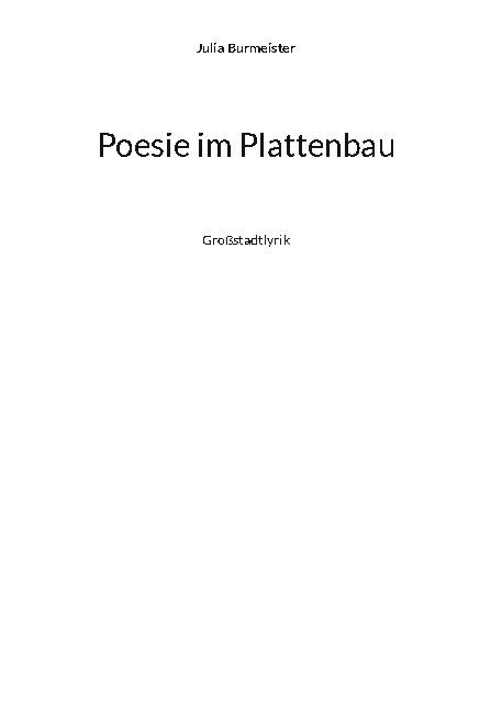 Poesie im Plattenbau - Julia Burmeister