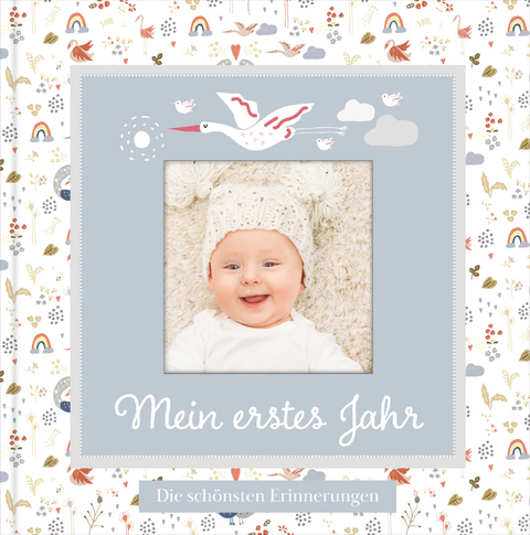 Babyalbum mit Fensterausschnitt für das 1. Lebensjahr zum Eintragen der schönsten Momente und Erinnerungen mit Platz für Fotos | genderneutral für Jungen und Mädchen - Lisa Wirth