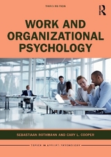 Work and Organizational Psychology - Rothmann, Sebastiaan; Cooper, Cary L.