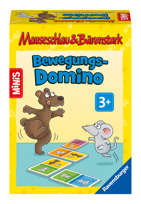 Ravensburger Minis Spiel - 24564 - Mauseschlau&Bärenstark Bewegungsdomino, Lege- und Bewegespiel für Kinder ab 3 Jahren