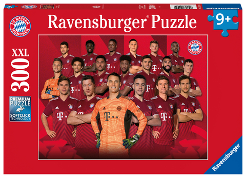 Ravensburger Kinderpuzzle - 12995 FC Bayern Saison 2021/22 - Fußball-Puzzle für Kinder ab 9 Jahren, mit 300 Teilen im XXL-Format