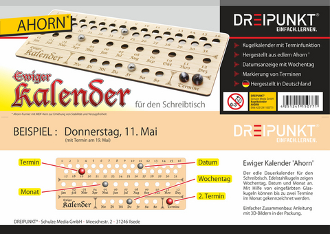 Bausatz Ewiger Kalender (Ahorn-Ausführung) - 