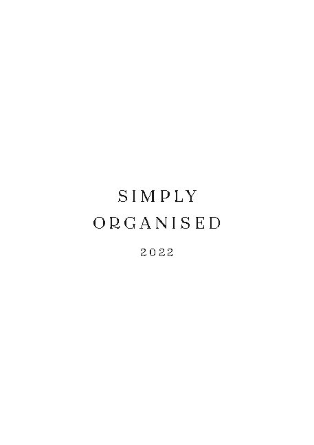 SIMPLY ORGANISED 2022 - simply white - Lina Marie Walbracht