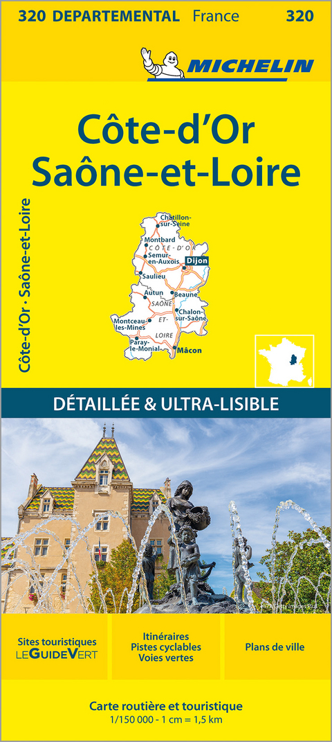 Côte-d'Or Saône-et-Loire - Michelin Local Map 320 -  Michelin