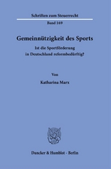 Gemeinnützigkeit des Sports. - Katharina Marx