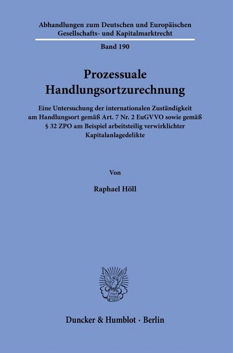 Prozessuale Handlungsortzurechnung. - Raphael Höll