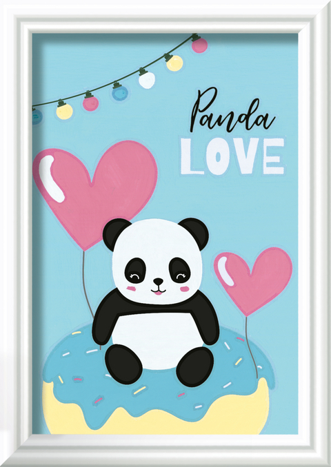 Ravensburger CreArt 20058 - Panda Love - Malen nach Zahlen Panda für Kinder ab 7 Jahre