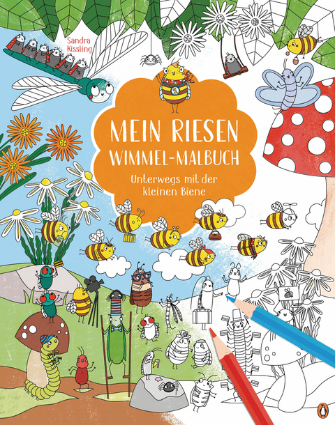 Mein Riesen-Wimmel-Malbuch - Unterwegs mit der kleinen Biene - Sandra Kissling