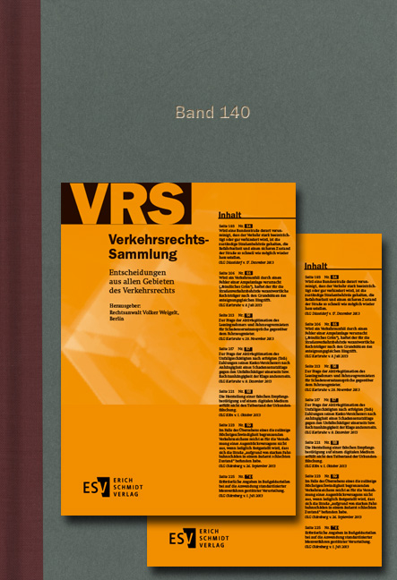 Verkehrsrechts-Sammlung (VRS). Entscheidungen aus allen Gebieten des Verkehrsrechts / Verkehrsrechts-Sammlung (VRS) Band 140 - Volker Weigelt