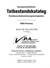 14. Ergänzung zum Bundeseinheitlichen Tatbestandskatalog, KBA-Langfassung, Stand 09. November 2021 - 