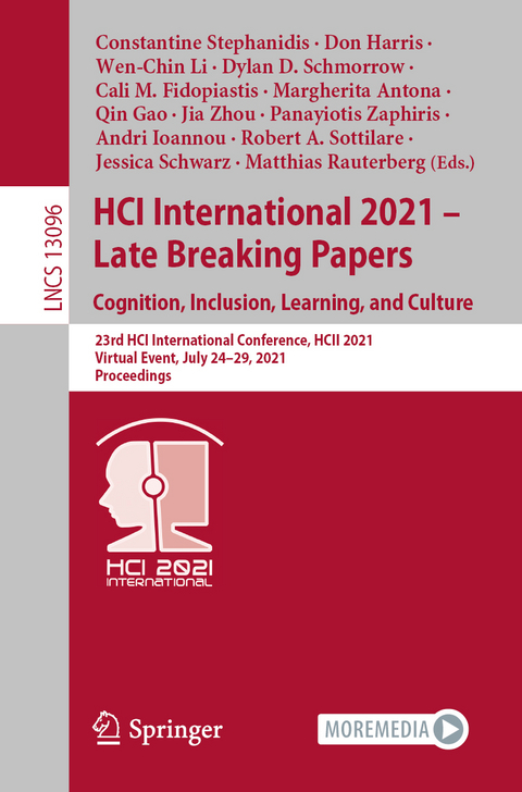 HCI International 2021 - Late Breaking Papers: Cognition, Inclusion, Learning, and Culture - 