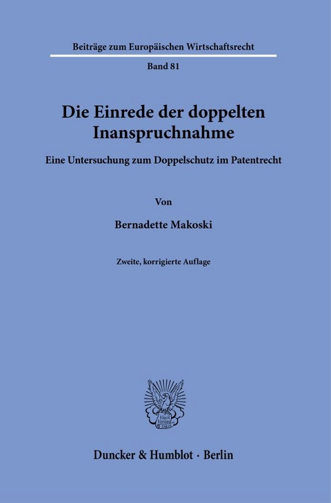 Die Einrede der doppelten Inanspruchnahme. - Bernadette Makoski