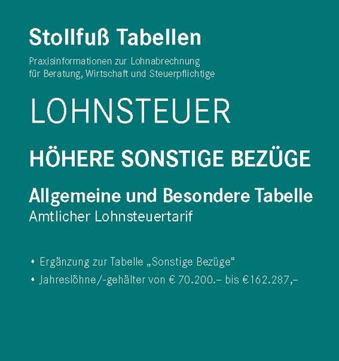 Tabelle, Lohnsteuer 2022 Höhere Sonstige Bezüge