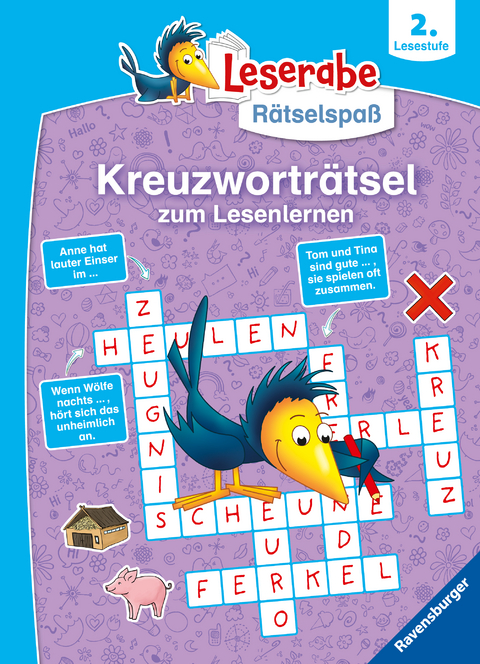 Ravensburger Leserabe Rätselspaß - Kreuzworträtsel zum Lesenlernen - 2. Lesestufe, Rätselbuch ab 7 Jahre - Martine Richter