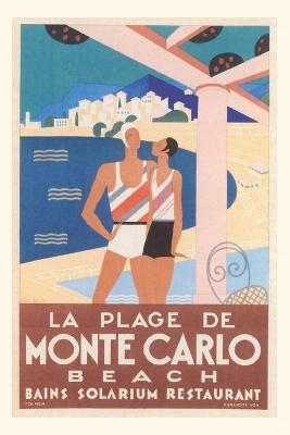 Vintage Journal Monte Carlo Beach Travel Poster