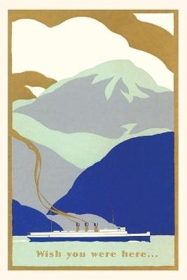 Vintage Journal Blue Art Deco Ocean Liner Travel Poster