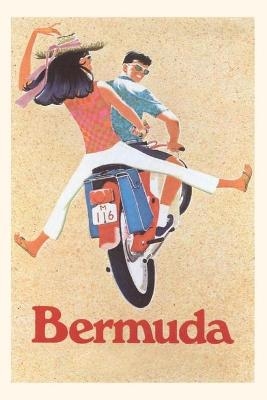 Vintage Journal Couple on Bike in Bermuda Travel Poster