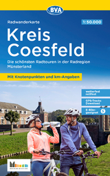 Radwanderkarte BVA Kreis Coesfeld mit Knotenpunkten und km-Angaben, 1:50.000, reiß- und wetterfest, GPS-Tracks Download, E-Bike geeignet - 