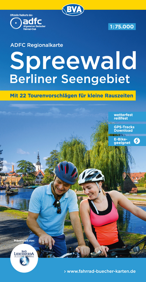 ADFC-Regionalkarte Spreewald Berliner Seengebiet, 1:75.000, mit Tagestourenvorschlägen, reiß- und wetterfest, E-Bike-geeignet, GPS-Tracks Download