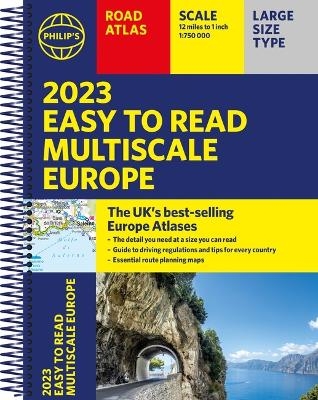 2023 Philip's Easy to Read Multiscale Road Atlas Europe -  Philip's Maps