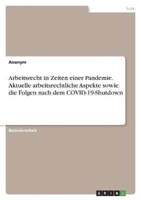 Arbeitsrecht in Zeiten einer Pandemie. Aktuelle arbeitsrechtliche Aspekte sowie die Folgen nach dem COVID-19-Shutdown -  Anonym