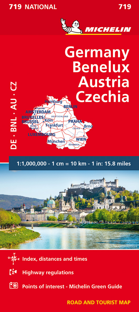 Germany, Benelux, Austria, Czech Republic - Michelin National Map 719 -  Michelin