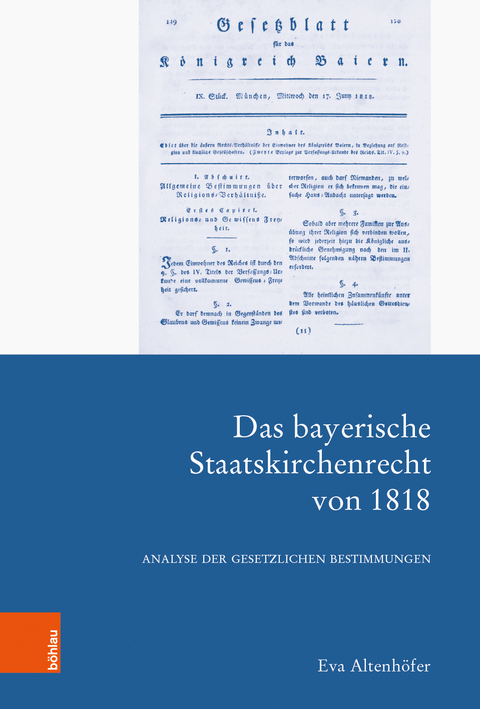 Das bayerische Staatskirchenrecht von 1818 - Eva Altenhöfer