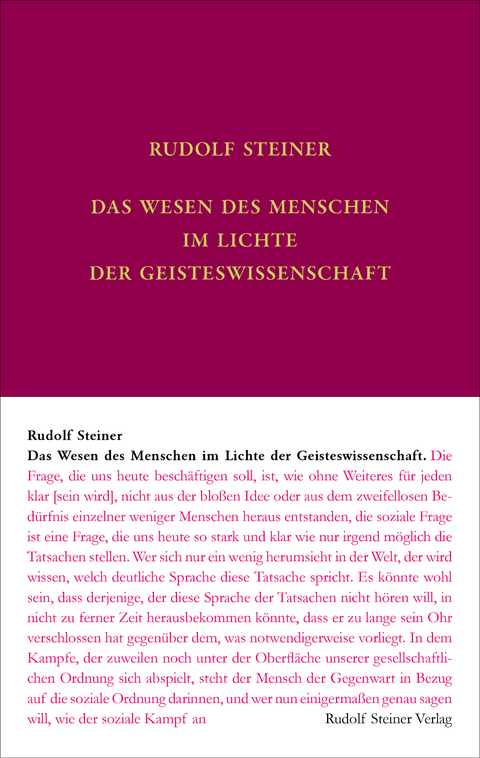 Das Wesen des Menschen im Lichte der Geisteswissenschaft - Rudolf Steiner