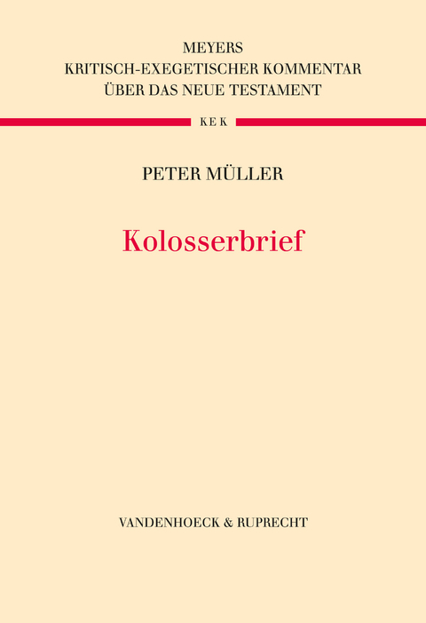 Kolosserbrief - Peter Müller