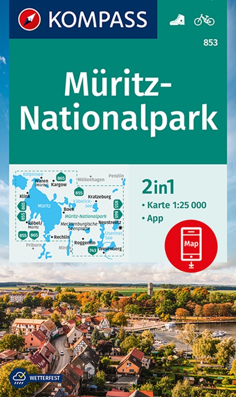 KOMPASS Wanderkarte 853 Müritz-Nationalpark 1:25.000