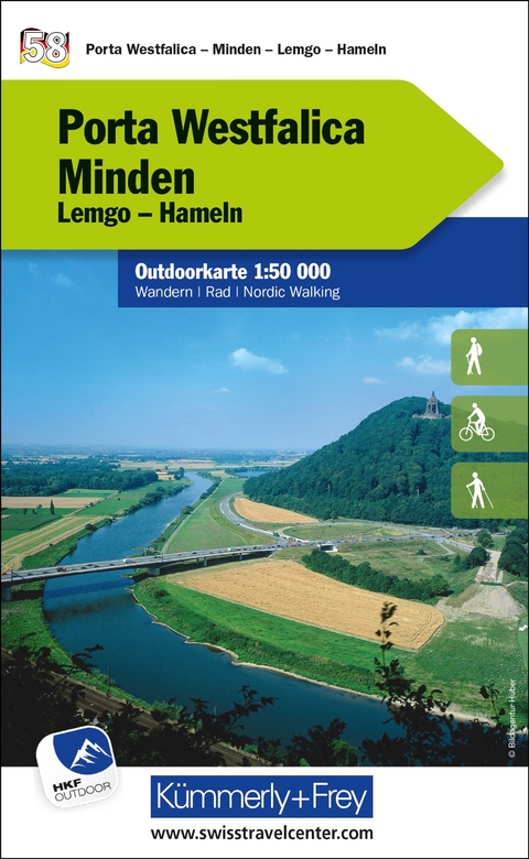 Kümmerly+Frey Outdoorkarte Deutschland 58 Porta Westfalica, Minden 1:50.000