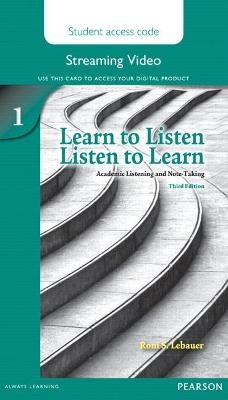 Learn to Listen, Listen to Learn 1 Streaming Video Access Code Card - Roni Lebauer