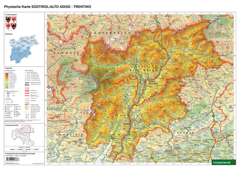 Schreibtischunterlage DUO, Schulhandkarte Südtirol-Trentino 1:450.000