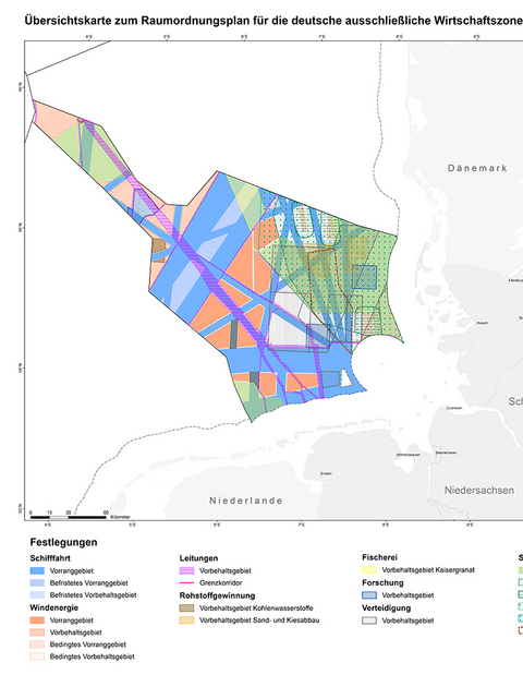 Raumordnungsplan für die deutsche ausschließliche Wirtschaftszone in der Nordsee und in der Ostsee - Kartenteil Nordsee - 