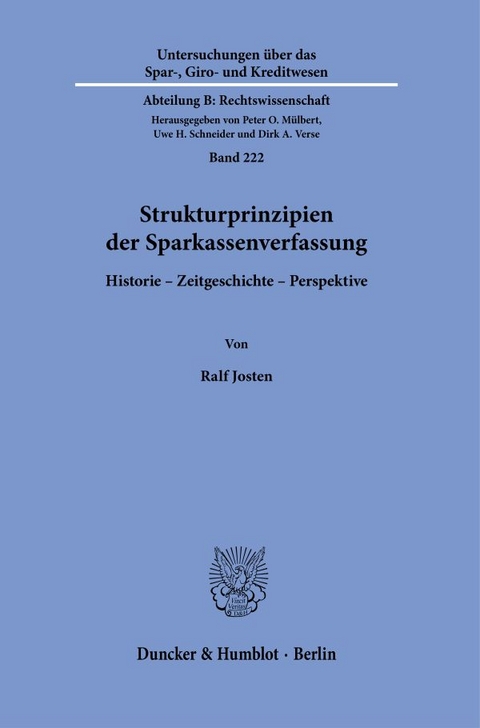 Strukturprinzipien der Sparkassenverfassung. - Ralf Josten