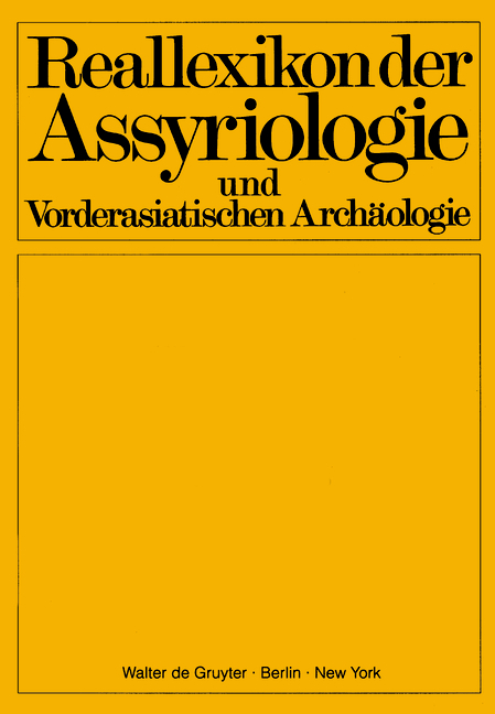 Reallexikon der Assyriologie und Vorderasiatischen Archäologie / Reallexikon der Assyriologie und Vorderasiatischen Archäologie. Bd 12/Lieferung 7/8 - 