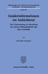 Insiderinformationen im Aufsichtsrat. - Max Malte Suchsland