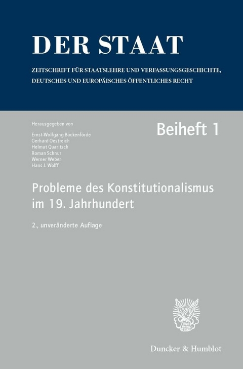 Probleme des Konstitutionalismus im 19. Jahrhundert. - 