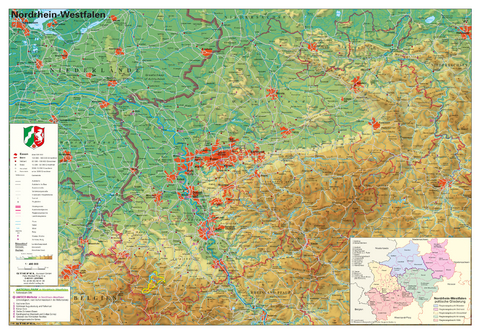 Nordrhein-Westfalen physisch - Heinrich Stiefel