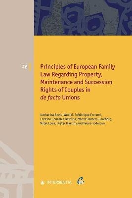 Principles of European Family Law Regarding Property, Maintenance and Succession Rights of Couples in de facto Unions - Katharina Boele-Woelki, Frédérique Ferrand, Cristina González Beilfuss, Maarit Jänterä-Jareborg, Nigel Lowe