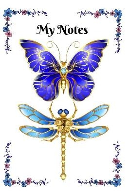 Blue and Gold Butterfly and Dragonfly Notebook - Treehouse Books, Melanie Voland