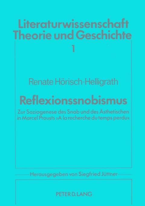 Reflexionssnobismus -  Dr. Renate Hörisch