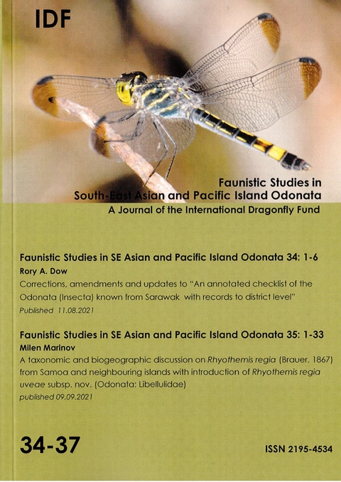 Faunistic Studies in SE Asian and Pacific Island Odonata 34-37