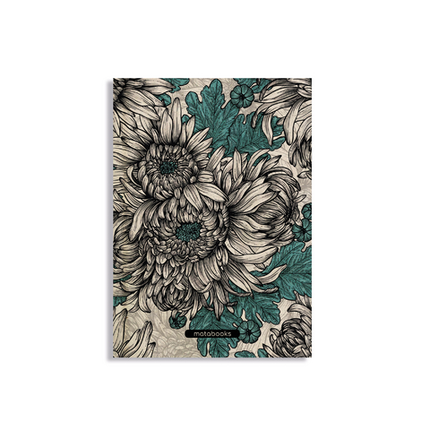 Jana Notizbuch A5 "Chrysanthemum" (blanko, farbig) - 